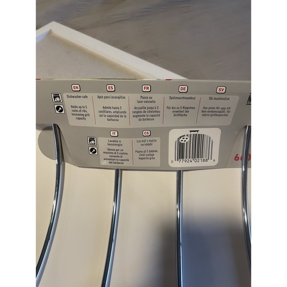 Weber Rib Rack Chrome-Plated Steel, 5 Slot BBQ Grill Rib Rack Gift‎ For Him - Picture 3 of 3